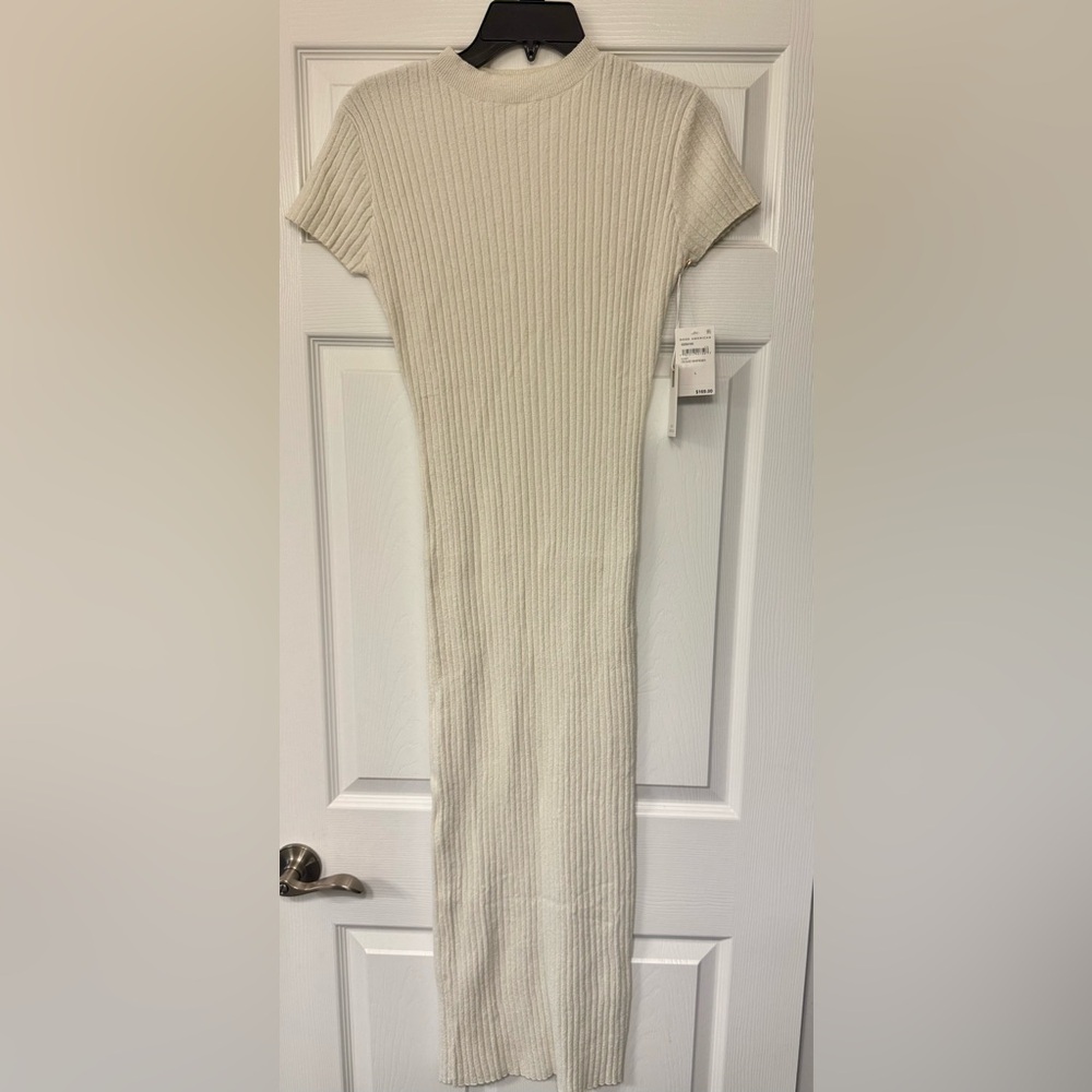 Good American Ivory Ribbed Midi Dress - Picture 6 of 8
